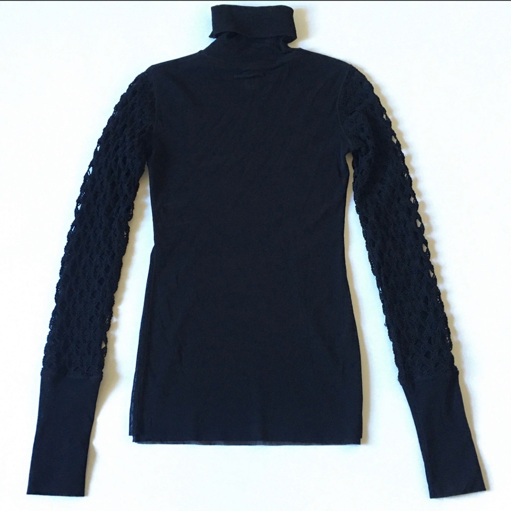 JEAN PAUL GAULTIER Jpg Black Fuzzi Soleil Layered Longsleeve Top // Size Medium